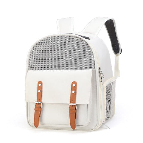 White Convenient Cat Carrier Backpack