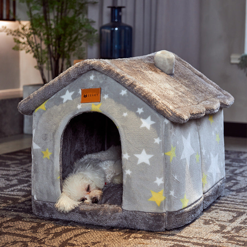 Warm and Durable Pet Shelter with Plush Interior