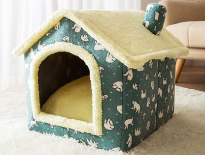 Abri pour animaux de compagnie chaud et durable avec intérieur en peluche