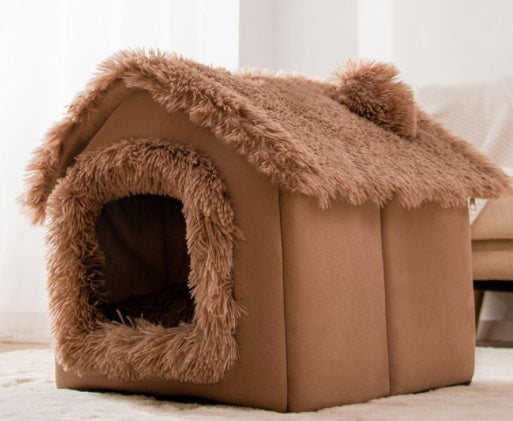 Warm and Durable Pet Shelter with Plush Interior