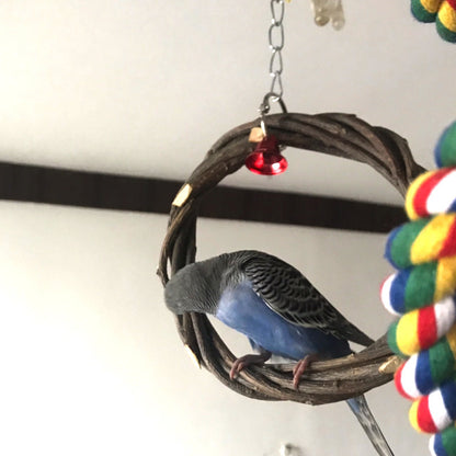Anneau à mâcher en rotin pour oiseaux