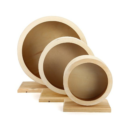 Golden Wooden Hamster Running Wheel: 3 sizes