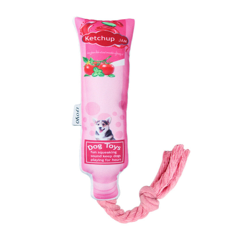 Plush Shampoo Bottle Dog Chew Toy