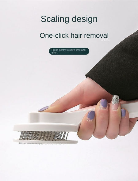 Pet Grooming Brush with Self-Cleaning Feature