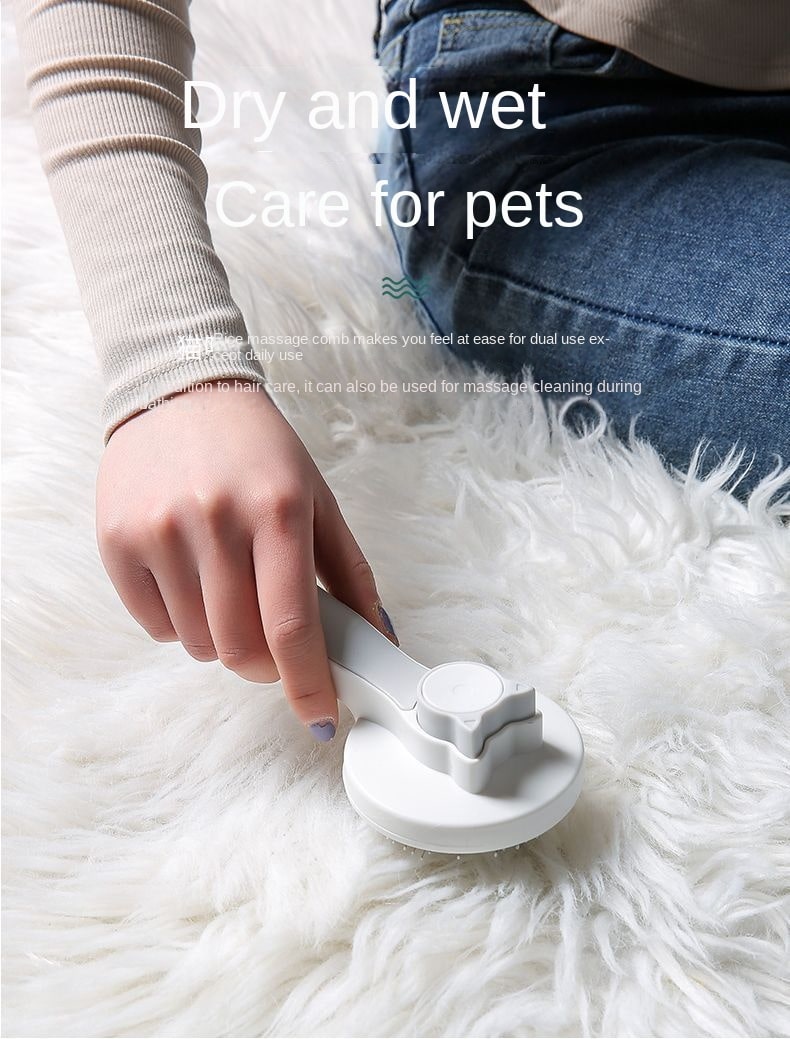 Pet Grooming Brush with Self-Cleaning Feature