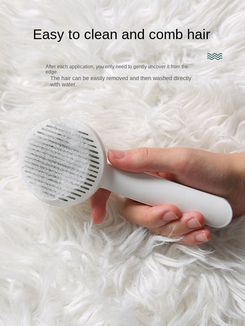 Pet Grooming Brush with Self-Cleaning Feature