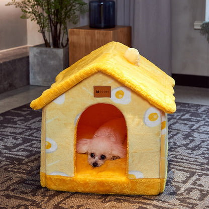Abri pour animaux de compagnie chaud et durable avec intérieur en peluche