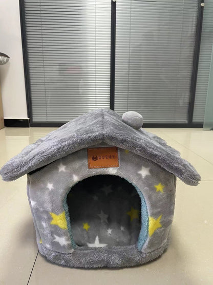 Abri pour animaux de compagnie chaud et durable avec intérieur en peluche
