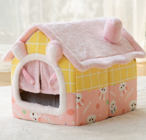 Warm and Durable Pet Shelter with Plush Interior