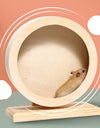 Golden Wooden Hamster Running Wheel