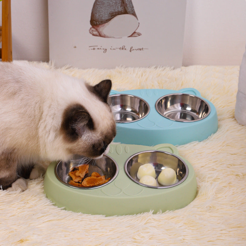 CatEase Double Bowl Feeding Station