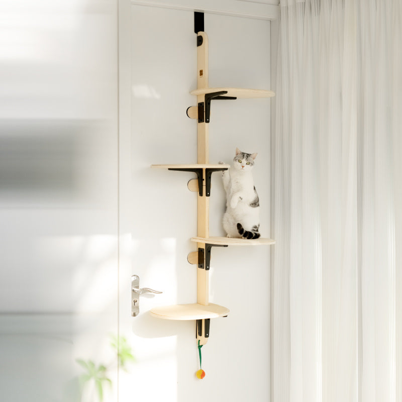 Vertical Door Mounted Cat Shelves