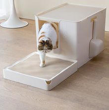 Cat litter trapping mat system that reduces litter mess for indoor cats