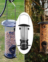 Automatic Outdoor Bird Feeder: full and empty