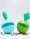 Blue and green Dog toy with treats inside