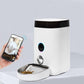 White Remote Pet Feeder activated by a phone