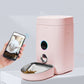 Pink Dog Feeder activated by a phone