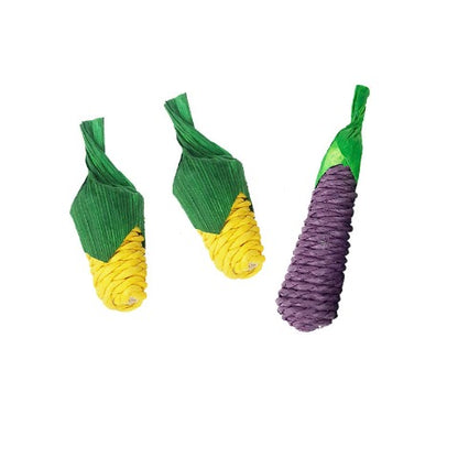 Two corns and eggplant: Decorative Vegetables for Mouse Cages