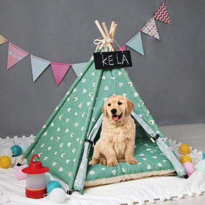 Pet Tent Kennel with a dog