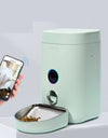 Green Cat Feeder activated by a phone