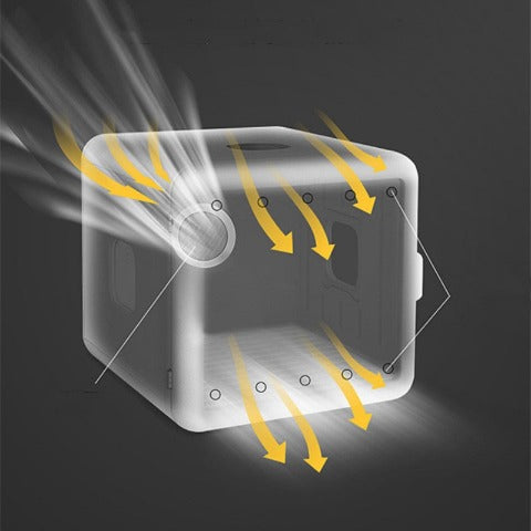 Image showing the movements of the air in the Cat Hair Dryer 