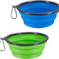 Blue and green Silicone Dog Bowls