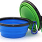 Blue and green Collapsible Dog Bowls