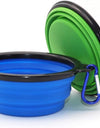 Blue and green Collapsible Dog Bowls